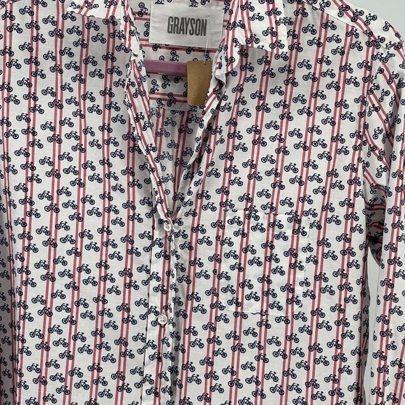 Anthropologie Grayson The Hero Victoria Bike Button Up Top Bicycles Womens 8/10 - Picture 4 of 9